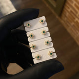 Topos Flor 0.7gr/1cm Circones Blancos y Verdes Oro Amarillo