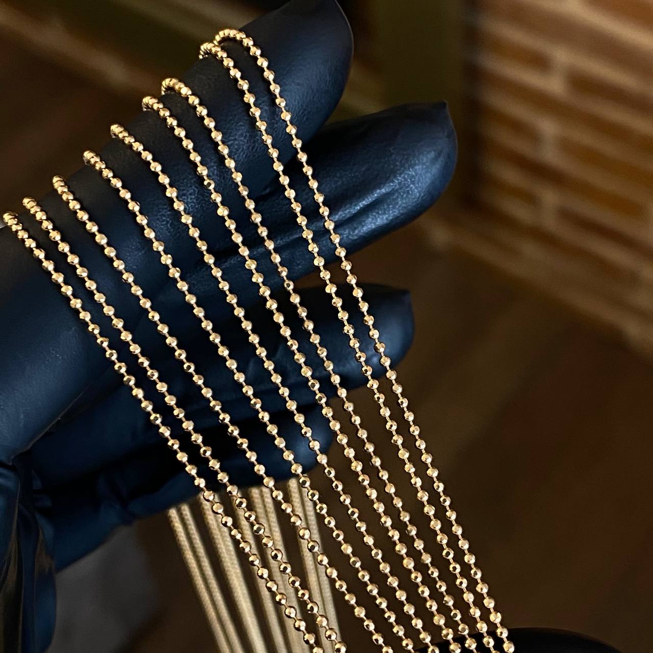 Cadena Militar 4.0gr/60cm Diamantada Oro Amarillo  +3