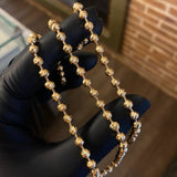 Cadena Militar 24.2gr / 50cm Bola 5mm Diamantada Oro Amarillo