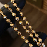 Cadena Militar 24.2gr / 50cm Bola 5mm Diamantada Oro Amarillo