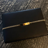 Pulso Aro Seguido 1.3gr / 14-15cm Placa Bebe Rectangulo Oro Amarillo