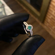 Solitario Halo Esmeralda 18pts T9 Anillo Circones Blancos Plata 925 (Joya)