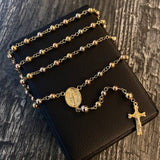 Rosario Virgen Milagrosa 10gr / 60cm Bola 4-5mm Lisa Tres Oros (Oferta)