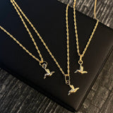 ¡¡OFERTA!! Set Cadena Lazo 0.9gr 45cm + Dije Colibri 0.2gr 1.3cm