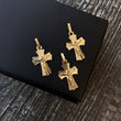 Dije Cristo Cruz Diamantada 1.2gr / 2.7cm Oro Amarillo