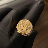 Anillo Corona Rx 10.3gr T9 1/4 Circones Blancos Oro Amarillo