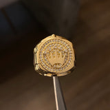 Anillo Corona Rx 10.3gr T9 1/4 Circones Blancos Oro Amarillo