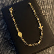 Pulso Denario Virgen Milagrosa 3.3gr / 18cm Bola 4mm Diamantada Oro Amarillo