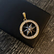 Dije Estrella Cardinal 8.8gr / 4.4cm Circones Blancos Dos Oros Amarillo Negro*