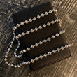 Cadena Militar 38.7gr / 70cm Bola 5mm Diamantada Oro Blanco*