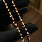 Cadena Militar 24.55gr / 60cm / 3.5mm Bola Diamantada Oro Rosa