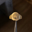 Anillo Corona RX 3.55gr T6 3/4 Liston Circones Blancos Oro Amarillo