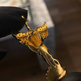 Dije San Miguel Arcangel 12.05gr / 4.7cm "Quis Ut Deus" Circones Blancos Oro Amarillo