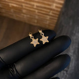 Dije Estrella 1.1gr / 1.7cm Circones Blancos Oro Amarillo*