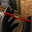 Pulsera Roja Triponzina Bolas 3-4mm Lisas Oro Amarillo*