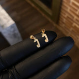 Dije Letra J 0.3gr / 1.5gr Circones Blancos Oro Amarillo