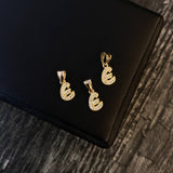Dije Letra E 0.4gr / 1.3gr Circones Blancos Oro Amarillo