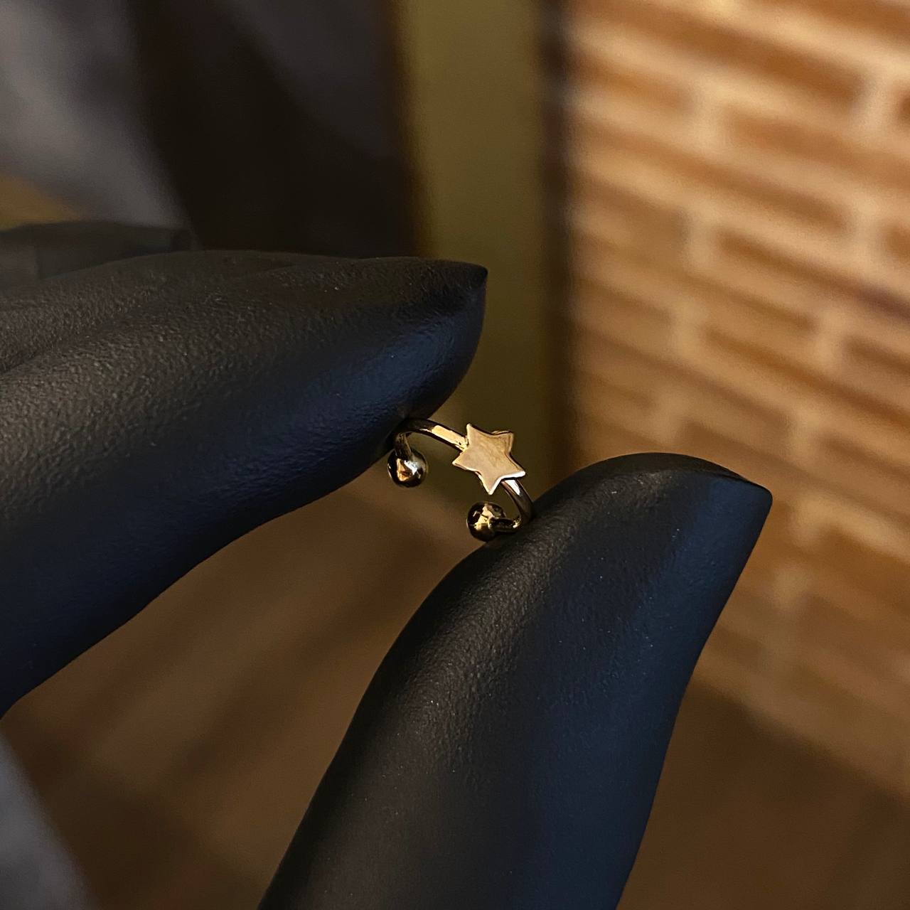 Piercing U Estrella 1cm Simulador Oro Amarillo (Joya)