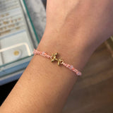 Pulsera Rosada Globo Perro Caniche Pinky Oro Amarillo*