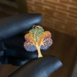 Dije Arbol 5.15gr / 3.5cm Circones Colores Oro Amarillo*