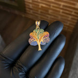 Dije Arbol 5.15gr / 3.5cm Circones Colores Oro Amarillo*