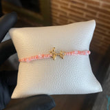 Pulsera Rosada Globo Perro Caniche Pinky Oro Amarillo*