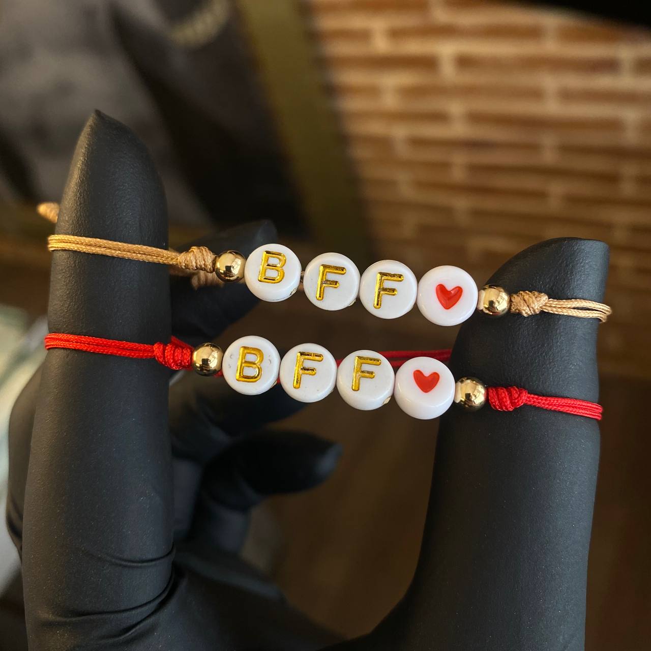Pulsera Beige Best Friends Forever Bolas 4mm Lisas Oro Amarillo*