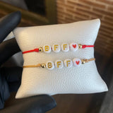 Pulsera Beige Best Friends Forever Bolas 4mm Lisas Oro Amarillo*
