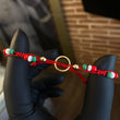 Pulsera Roja Aro Mexicano Bolas 4mm Lisas Oro Amarillo*