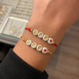 Pulsera Beige Best Friends Forever Bolas 4mm Lisas Oro Amarillo*