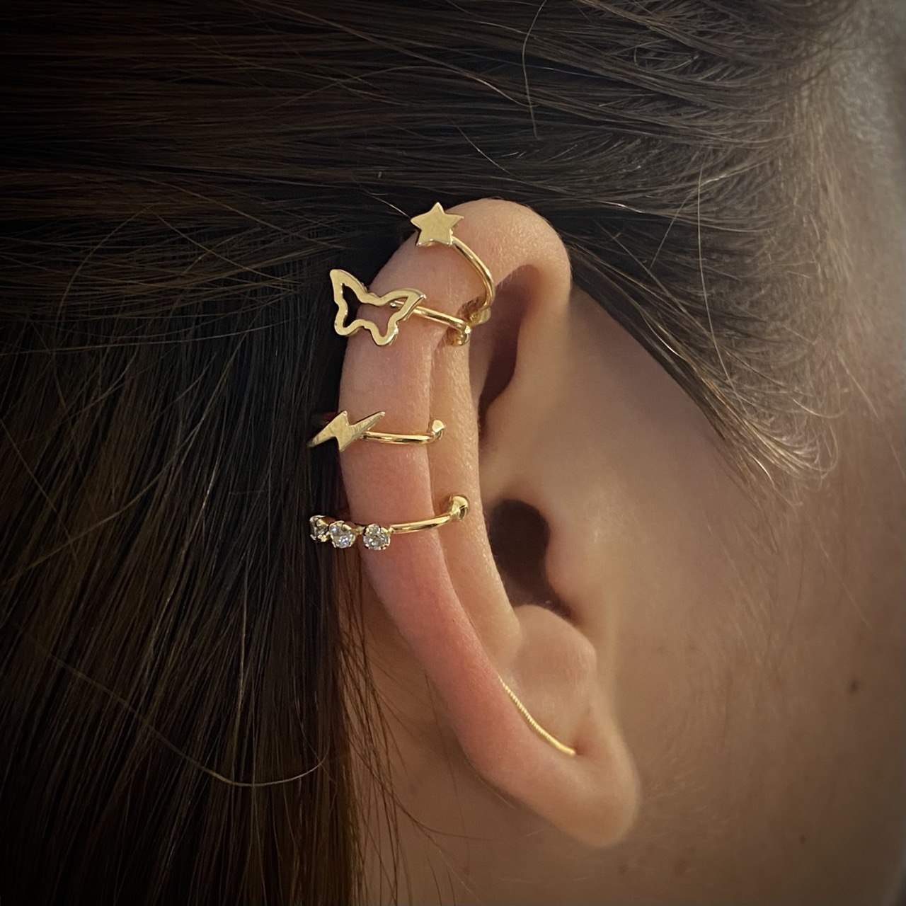Piercing U Rayo 1cm Simulador Oro Amarillo (Joya)