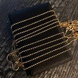 Cadena Militar 7.6gr / 60cm / 2mm Diamantada Discoteca Oro Amarillo +3