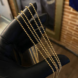 Cadena Militar 7.6gr / 60cm / 2mm Diamantada Discoteca Oro Amarillo +3