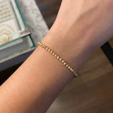 Pulso Tipo Militar 4.7gr / 17.5cm Bolas 3mm Diamantadas Oro Amarillo