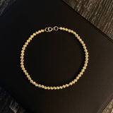 Pulso Tipo Militar 4.7gr / 17.5cm Bolas 3mm Diamantadas Oro Amarillo