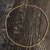 Cadena Tipo Militar 12.6gr / 45cm Bolas 3mm Diamantadas Oro Amarillo