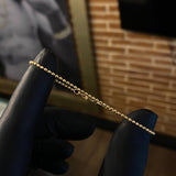 Pulso Militar 1.55gr / 15cm Bolas 1.5mm Diamantadas Oro Amarillo +3