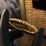 Pulso Bolas 7.55gr / 19.3cm Diamantadas Oro Amarillo