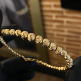 Pulso Bolas 7.55gr / 19.3cm Diamantadas Oro Amarillo