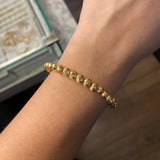 Pulso Bolas 7.55gr / 19.3cm Diamantadas Oro Amarillo