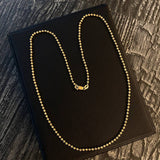 Cadena Militar Luna 6.7gr / 45cm Bolas 2mm Diamantadas Oro Amarillo +4*