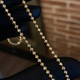 Cadena Militar Luna 6.7gr / 45cm Bolas 2mm Diamantadas Oro Amarillo +4*