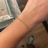 Pulso Aro Escamado 3.6gr / 17cm Bolas 2mm Diamantadas Tres Oros Italy +4*