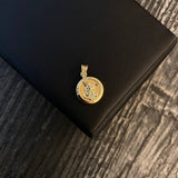 Dije San Miguel Arcángel 0.65gr / 2cm Medalla Arenada Oro Amarillo*