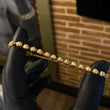 Pulsera Caqui Tejido Militar Bola 5mm Diamantada Oro Amarillo*