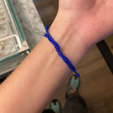 Pulsera Azul Tipo Militar Serpiente Bola 4mm Diamantada Oro Rosa*