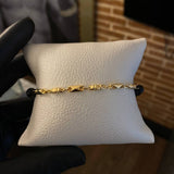 Pulsera Negra Adige Español Bola Sombra Oro Amarillo*