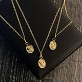 ¡¡OFERTA!! Set Cadena Cubana 0.9gr/50cm + Dije San Miguel 0.3gr/1.6cm Liso Mate Oro Amarillo