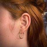 Candongas 1.45gr / 2.3cm Diamantadas Oro Amarillo Yudi*