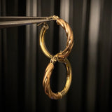 Candongas 2.5gr/1.9cm Media Trenza Lisa Tres Oros Lady